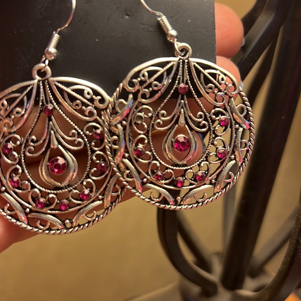 Pink and Real .925 silver earrings
